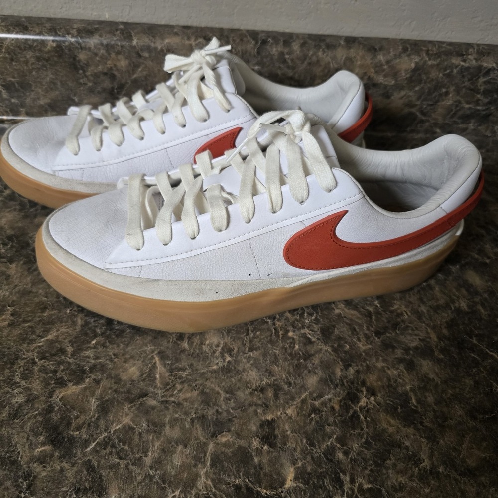 NIKE Blazer Phantom Mens 12 Low Top White Dragon Red Gum Sneakers FN5820-100 '23